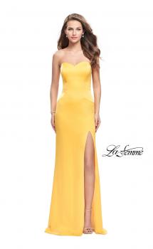 Picture of: Long Strapless Form Fitting Dress with Beaded Straps in Yellow, Style: 26253, Main Picture